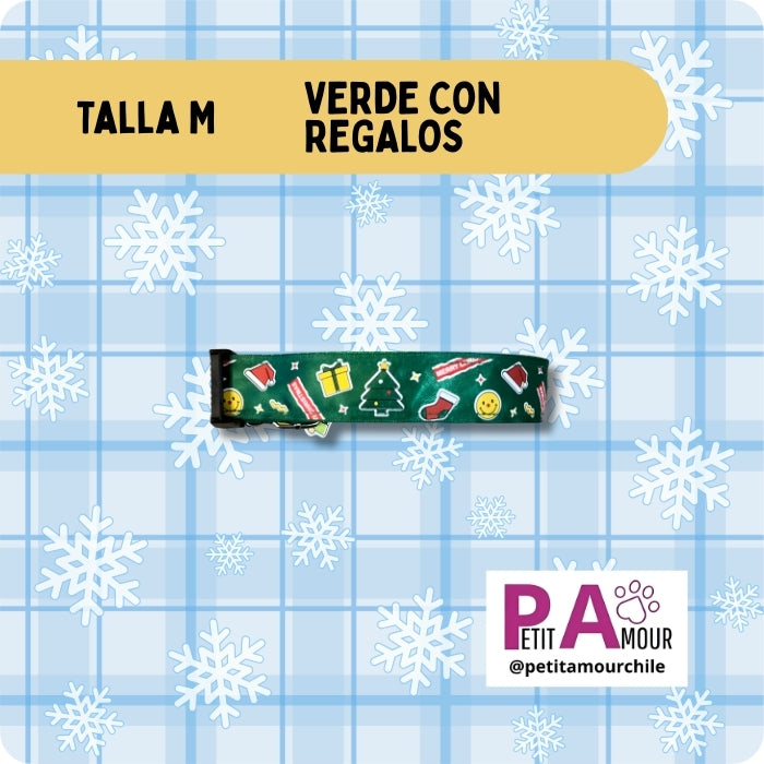 Collar M para perros modelo Verde con regalos
