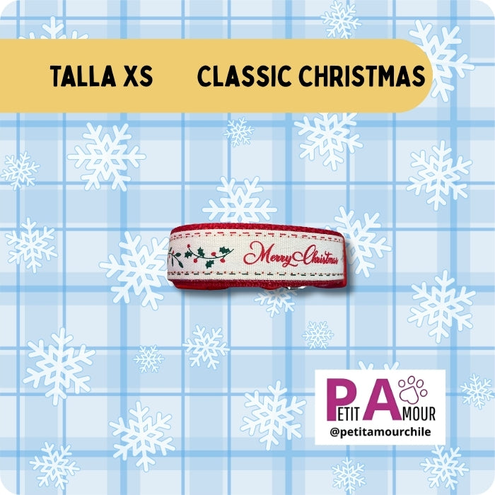 Collar XS para perro o gato modelo Classic Christmas