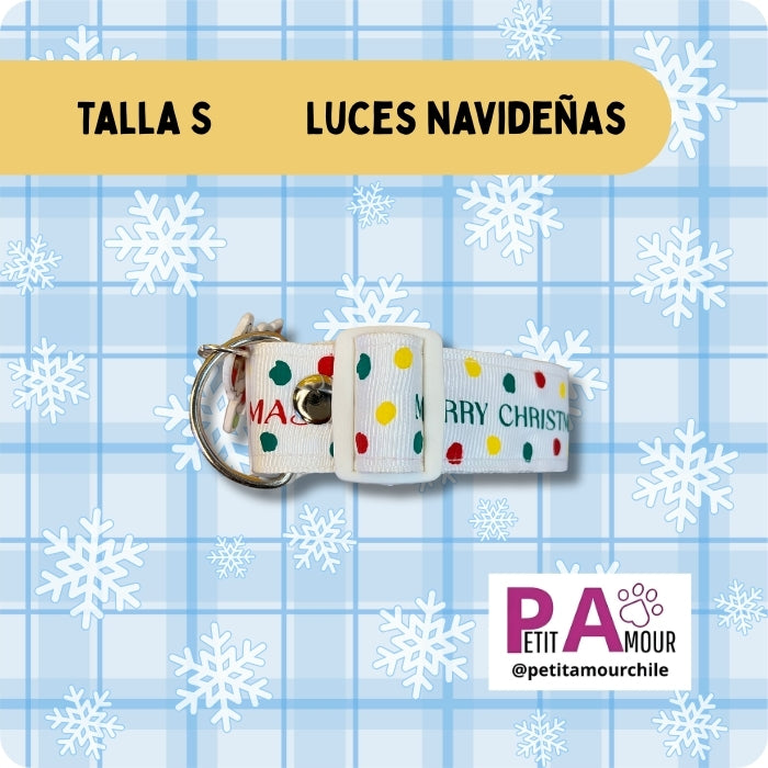 Collar S para perro o gato modelo Luces Navideñas