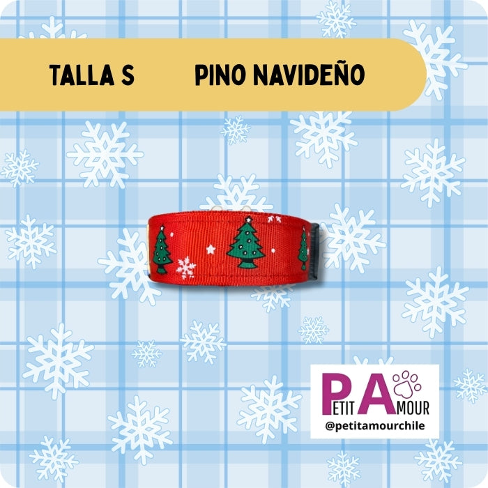 Collar S para perro o gato modelo Pino Navideño