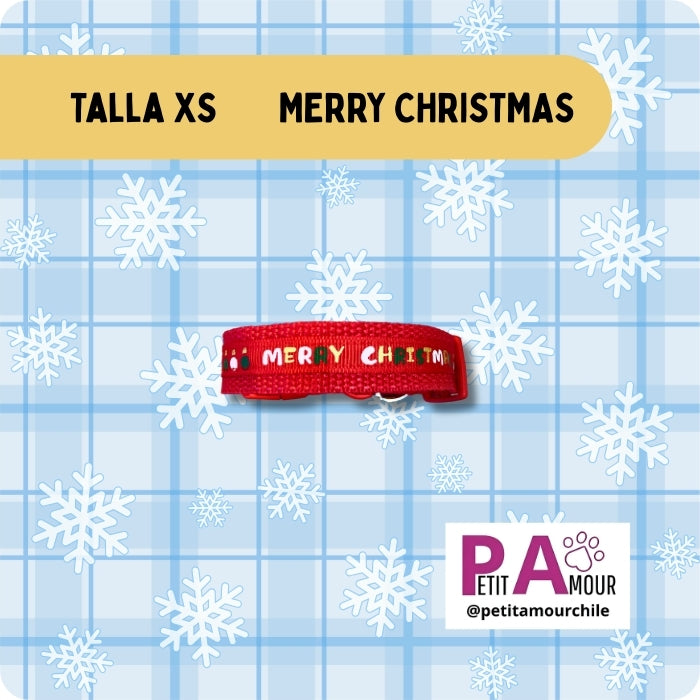 Collar XS para perro o gato modelo Mery Christmas 
