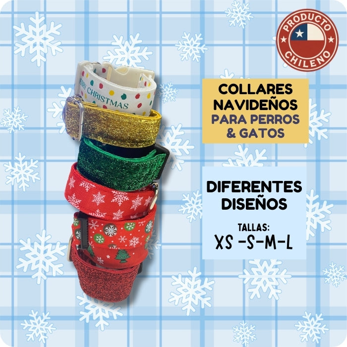 Collares Navideños Petit Amour en Karu Auka para perros y gatos confección nacional