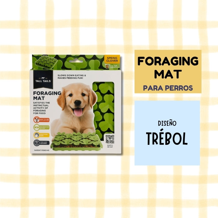 Comedero lento olfativo Foraging Mat para perros diseño Trebol