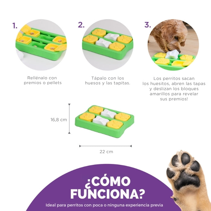 Como funciona el puzzle para perros nivel 2 de Nina Ottosson Dog Birck Small