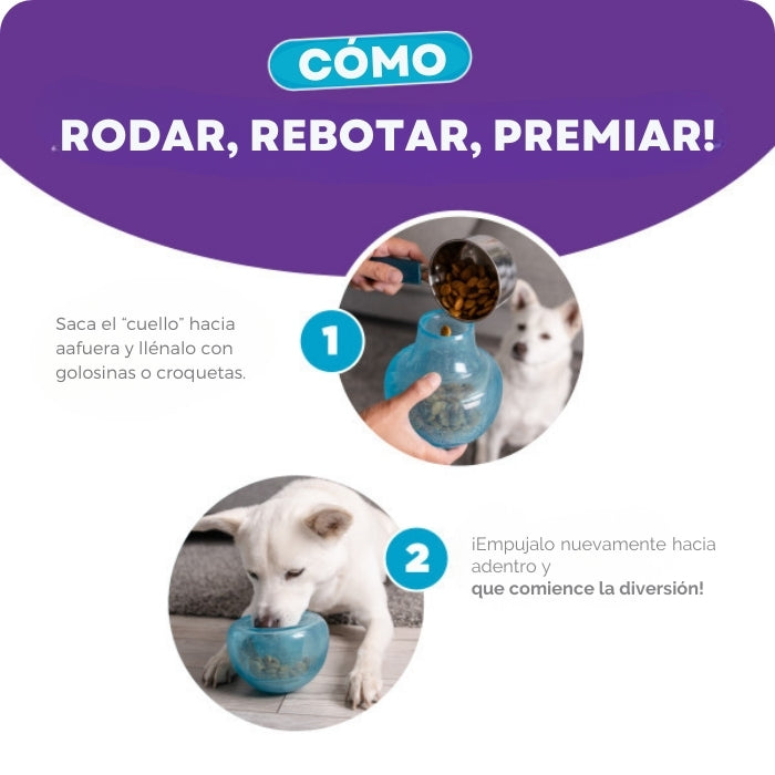 Como se rellena el Snoop para hacerlo rodar, rebotar y premiar a tu perrito.