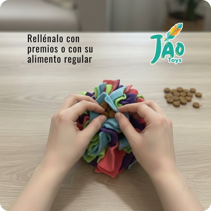 Consejo de llenado de Pelota olfativa para perros Pompón de Jao Toys