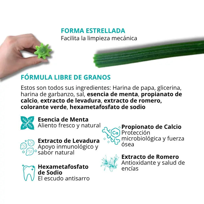 Snacks Dentales con Menta para Perros Indomitable Patagonia Dental Plus Sticks