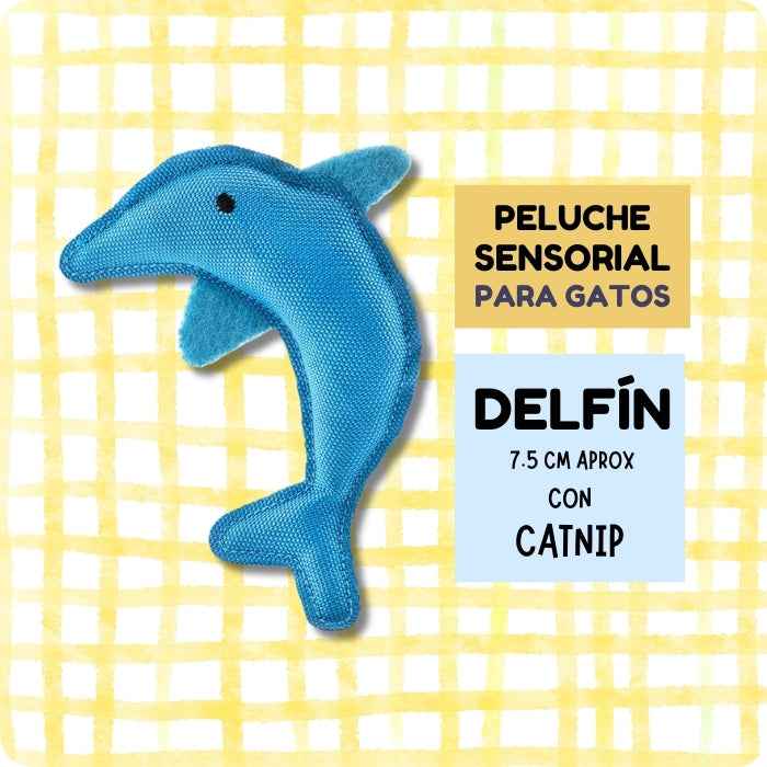 Delfín de peluche para gatos relleno con catnip | Beco