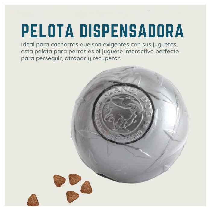 Diamond Plate pelota dispensadora de Planet Dog, ideal para morder, jugar a atrapar y para usar como dispensador de premios.