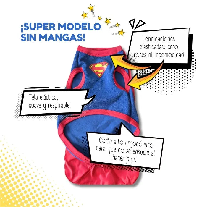 Disfraz de Superman para perros y gatos | Confección Nacional