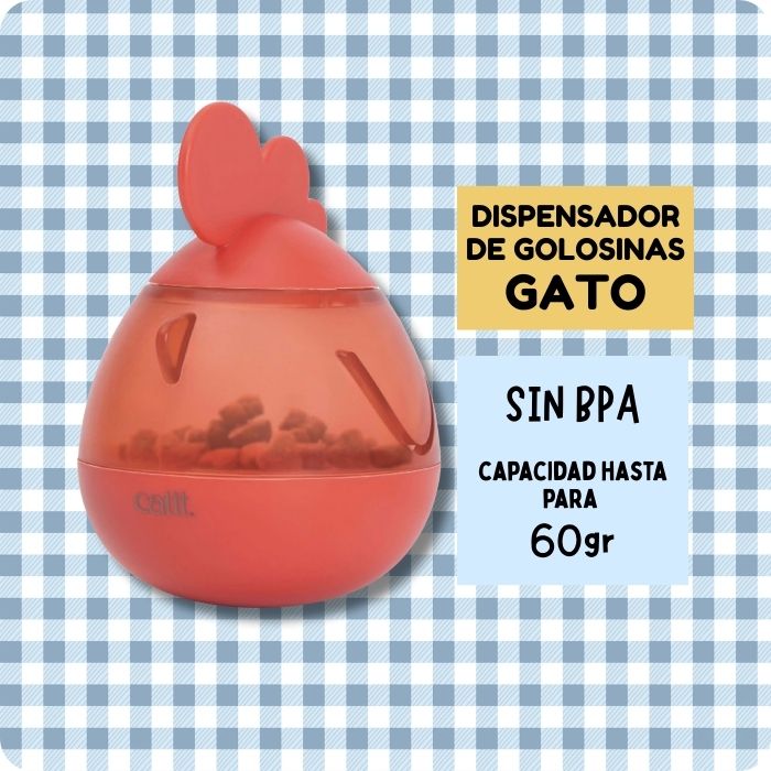 Dispensador de golosinas juguete cognitivo para gatos nivel 1 libre de BPA Pixi Catit modelo Gallo