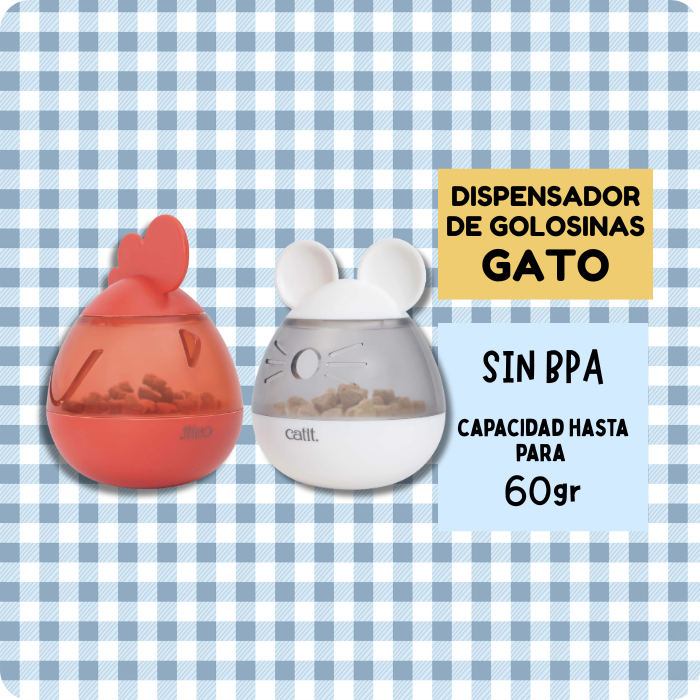 Juguete cognitivo para gatos dispensador de golosinas libre de BPS Catit PIXI modelo Ratón o Gallo