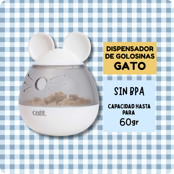 Dispensador de golosinas juguete cognitivo para gatos nivel 1 libre de BPA Pixi Catit modelo Ratón