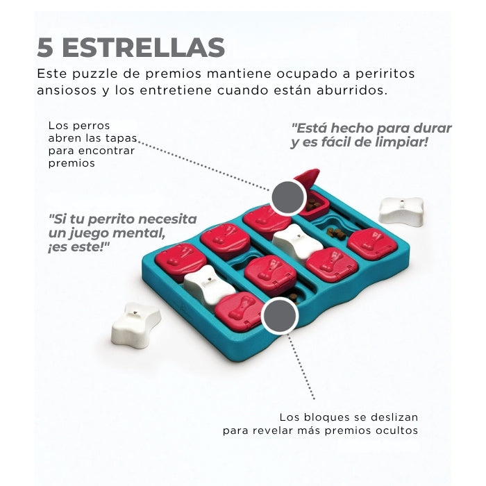 Calificacion juguete cognitivo para perros de todas las edades tipo puzzle nivel 2 Nina Ottosson Dog Brick