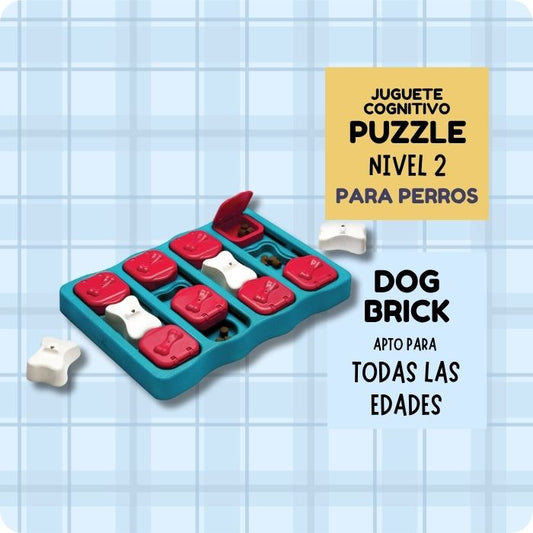 Juguete cognitivo para perros de todas las edades tipo puzzle nivel 2 Dog Brick Nina Ottosson