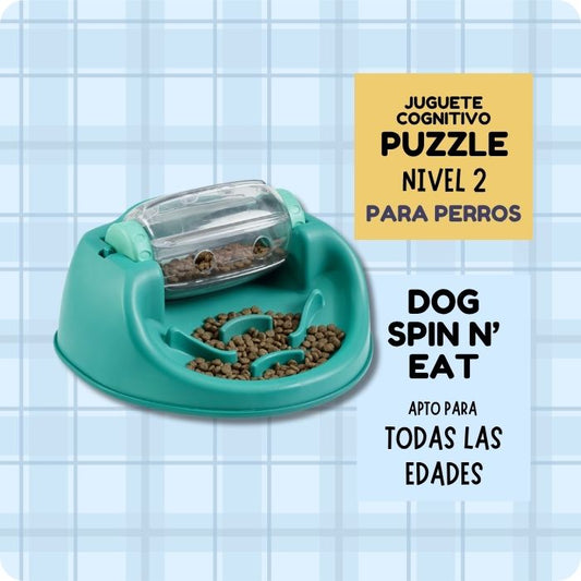 Juguete cognitivo tipo puzzle nivel 2 para perros de todas las edades Dog Spin n' eat Nina Ottosson Tombola más comedero lento