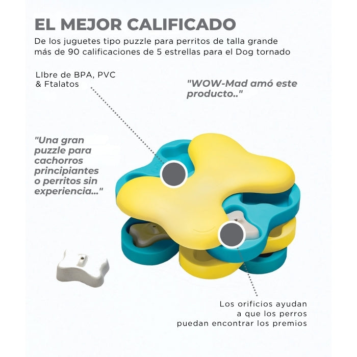 El puzzle cognitivo de Nina Ottosson mejor calificado para perros de talla grande Dog Tornao nivel 2 es libre de BPA, PVC y ftalatos