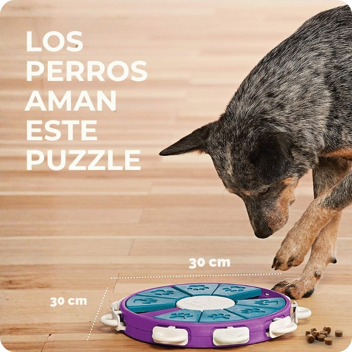 Los perros aman este puzzle nivel avanzado de Nina Ottosson tiene 30 cms de diámetro aproximado y es apto para perros de todas las edades y tamaños