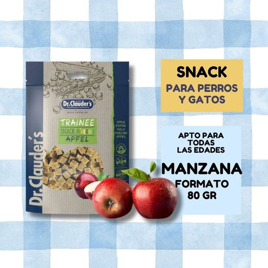 Snack natural para perros y gatos entrenamiento en cubitos blandos de Manzana Trainee Snack n' veggie Apfel Dr. Clauder's