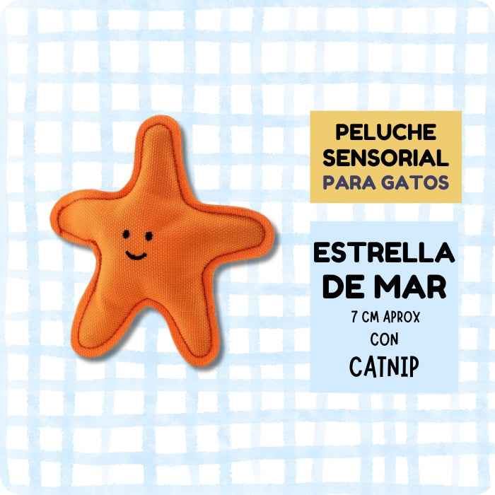 Estrella de mar de peluche para gatos rellena con catnip | Beco
