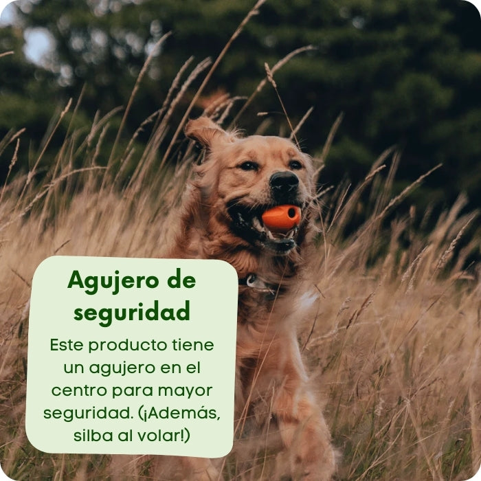 Fetch Ball de Beco, tiene un agujero de seguridad para evitar la asfixia.