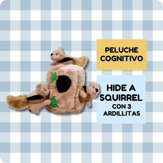 Peluche cognitivo para perros Hide a Squirrel incluye 3 ardillas