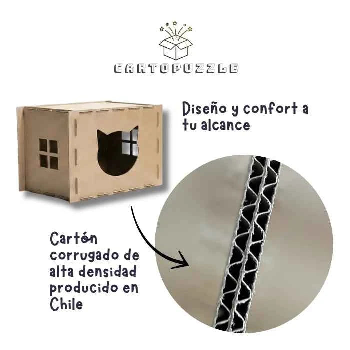 Hotel 1 Cartopuzzle | Refugio de Cartón para Gatos en Chile