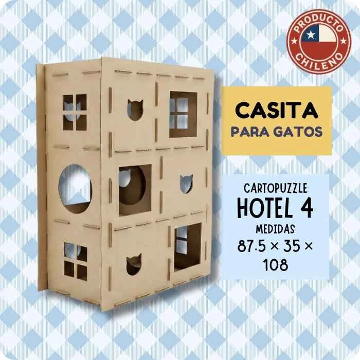 Hotel 4 Cartopuzzle XL | Casa de Cartón 3 Pisos para Gatos