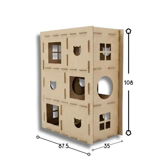 Hotel 4 Cartopuzzle XL | Casa de Cartón 3 Pisos para Gatos
