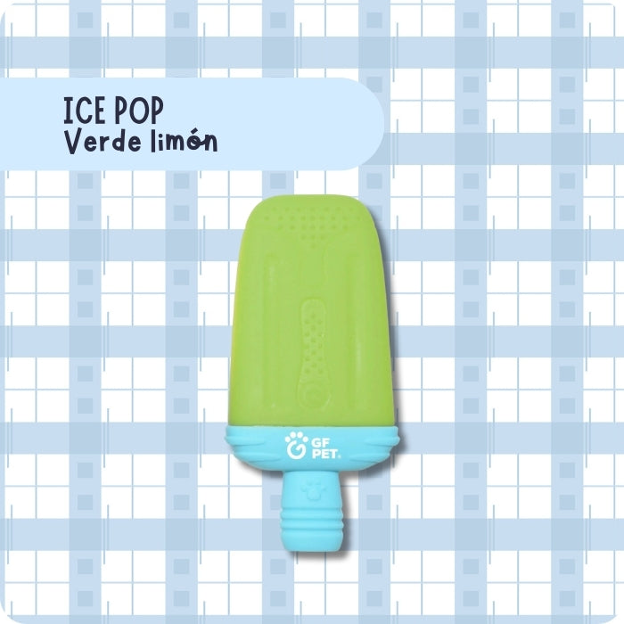 Ice pop verde limón. Juguete congelable para perros con forma de paleta de helado.