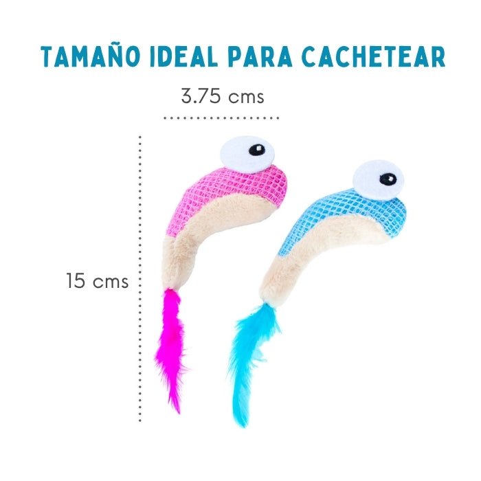 Juguete dental para gatos de tamaño perfecto para que juguen a cachetearlos y morderlos.