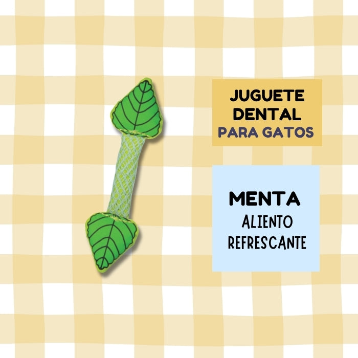 Juguete sensorial funcional para gatos. Para refrescar el aliento y cuidar los dientes