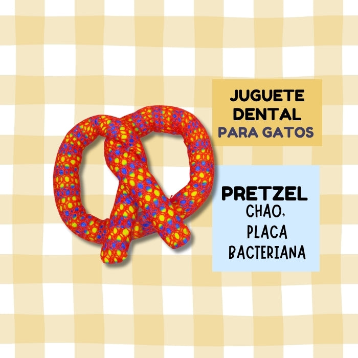 Juguete dental para gatos modelo Pretzel ayuda a eliminar la placa bacteriana Catstages.
