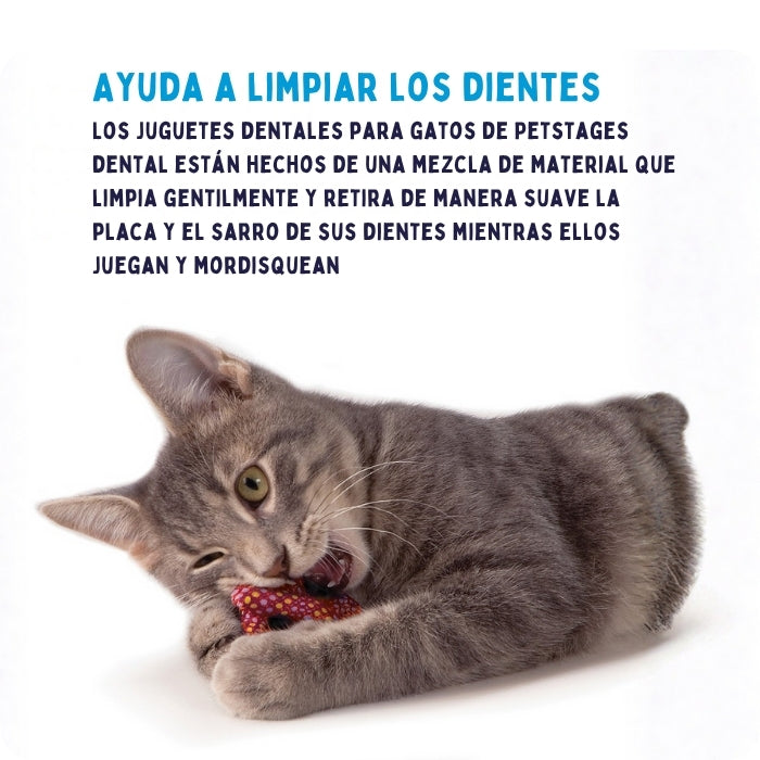 juguete dental para gatos ayuda a limpiar los dientes mientras lo muerden. Modelo Pretzel Marca Catstages