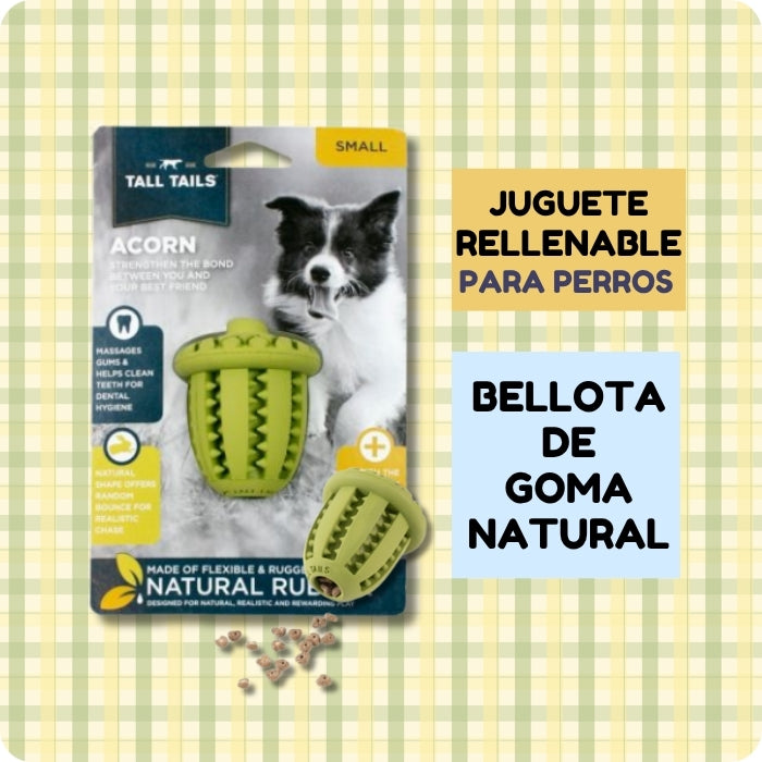 Juguete rellenable para perros de goma natural modelo Bellota marca Tall Tails