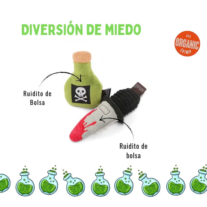 Juguete para Gatos Peluche con Catnip PLAY Feline Frenzy Dupla Mortal Set x2