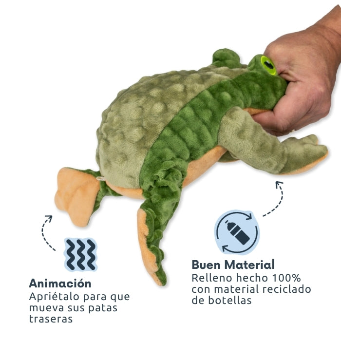Peluche sensorial animado para perros con movimiento incluído y relleno hecho de 100% reciclado