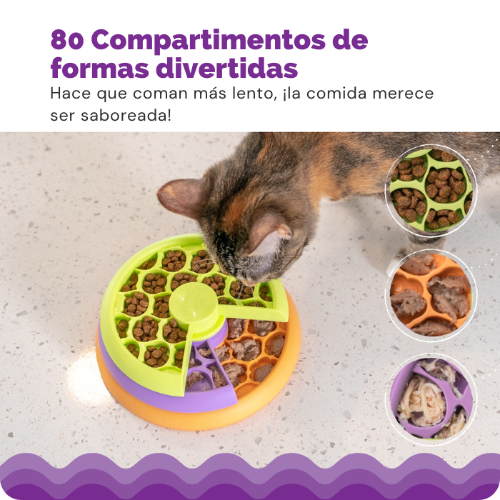 Juguete cognitivo tipo puzzle para atos NIvel 2 Kitty Likin layers tiene 80 compartimentos para rellenar.