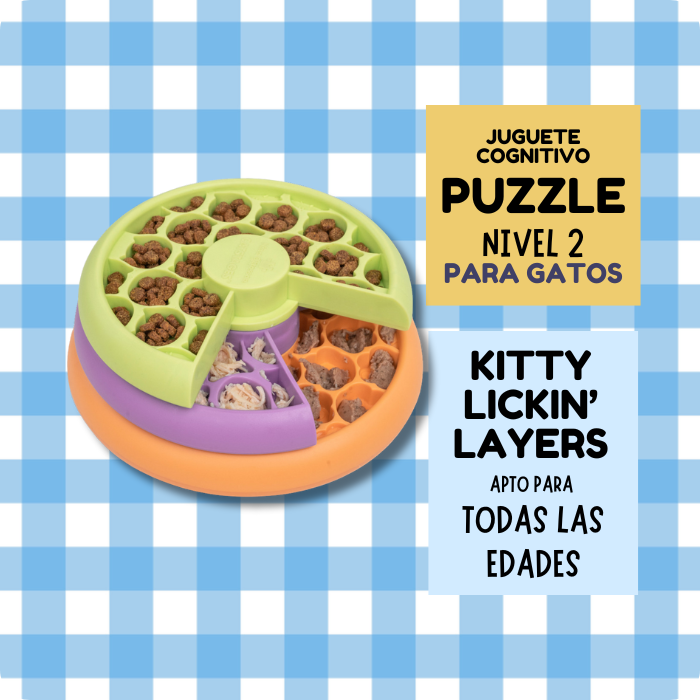Juguete cognitivo tipo puzzle para Gatos. Nina Ottosson Kitty Licking Layers