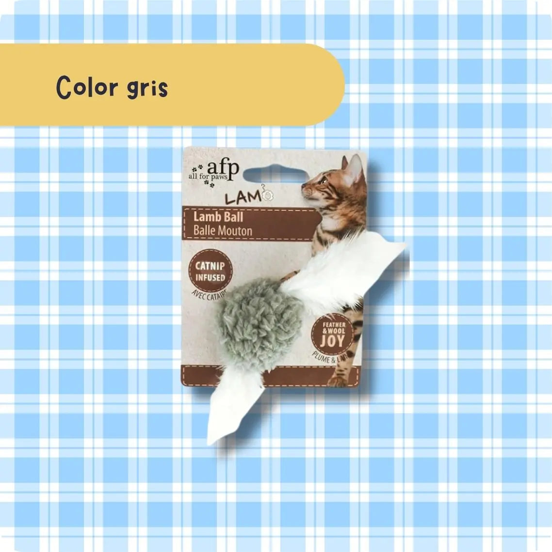 Juguete para Gatos Pelota con Plumas AFP LAM Lamb Ball (4 cm)
