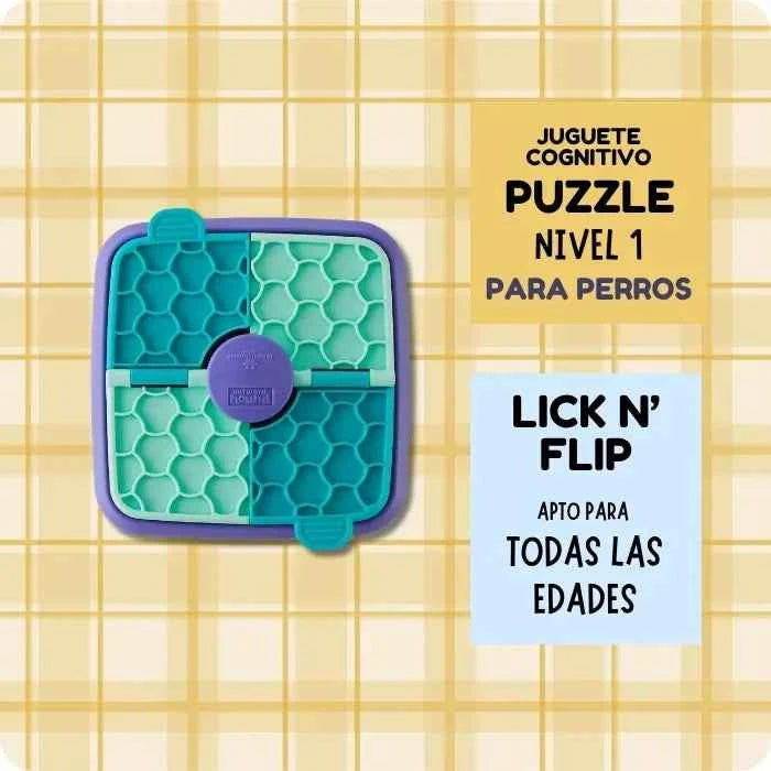 Lick n Flip Nina Ottosson | Puzzle y Mat de Lamido para perros Nivel 1