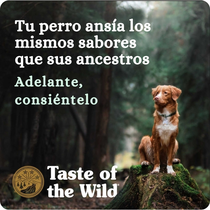 Los antojos de tu perro, son los mismos que los de sus ancestros. Conciéntelo. Taste of the Wild.