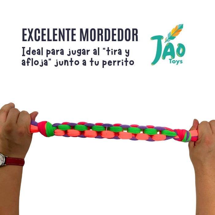 Marley Jao Toys es un excelente mordedor elástico para perros. Ideal para jugar al tira y afloja