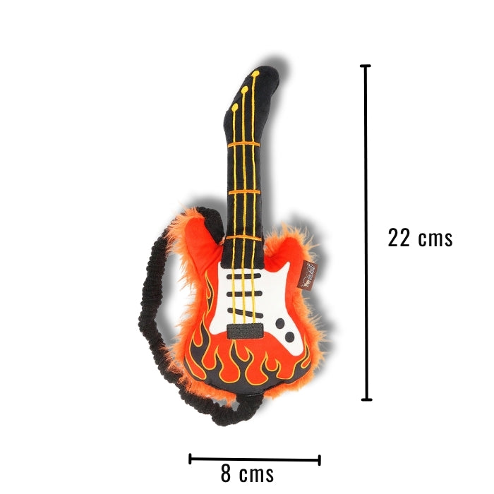 Medidas peluche sensorial para perros Rock n' rollover de P.L.A.Y Guitarra eléctrica.a