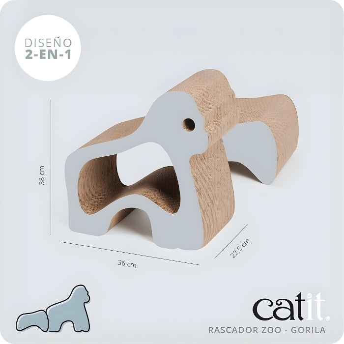 Rascador 2 en 1 para gatos | Gorila | Elefante | Rinoceronte | Catit Zoo