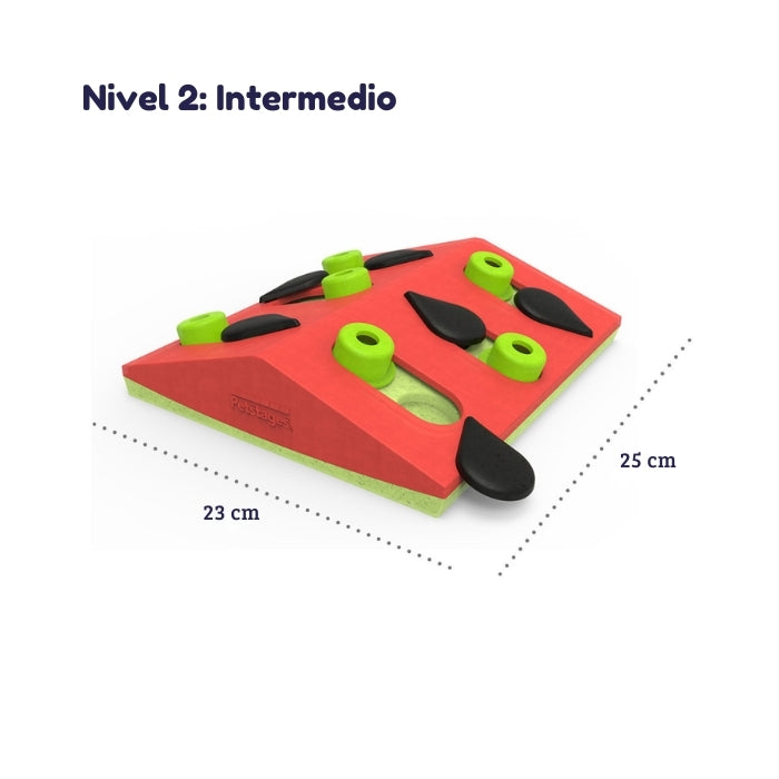 Melon Madness juguete cognitivo tipo puzzle para gatos de Nina Ottosson Nivel Intermedio mide 23cms x 25 cms aprox