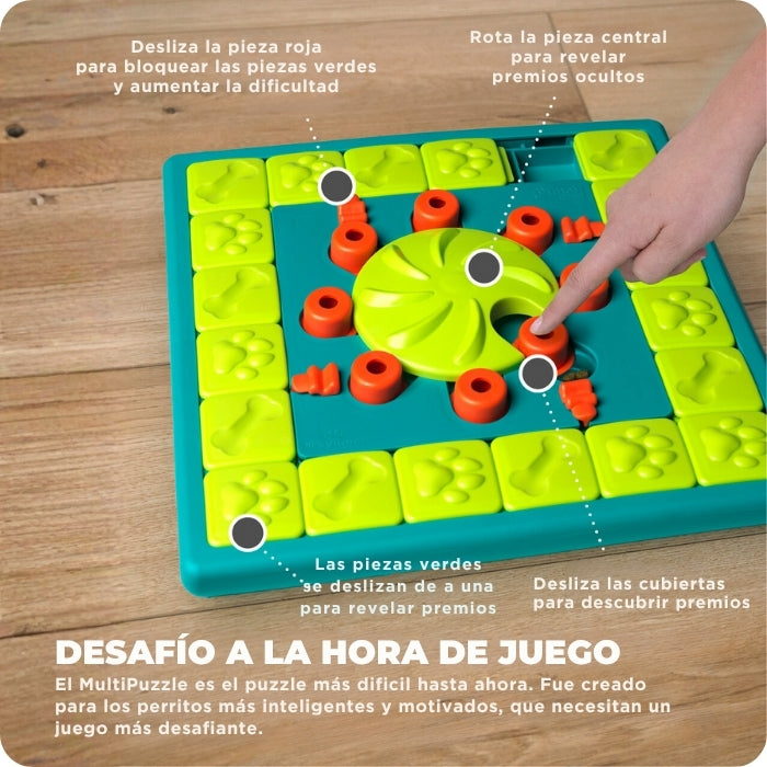 Propiedades juguete cognitivo tipo puzzle para perros de todas las edades nivel experto nivel 4 Multipuzzle Nina Ottosson 