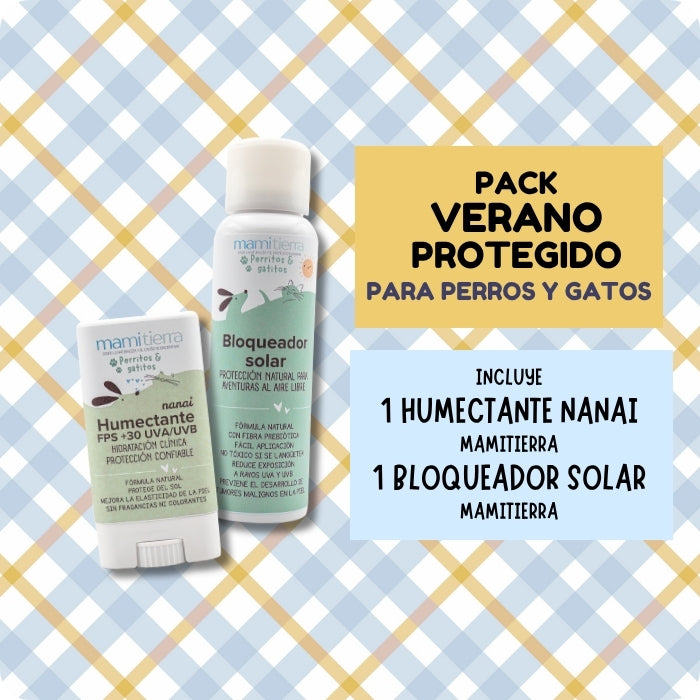 Pack Verano Protegido Humectante con FPS + Bloqueador solar para perros y gatos mamititerra