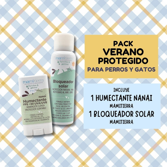 Pack Verano Protegido Humectante con FPS + Bloqueador solar para perros y gatos mamititerra