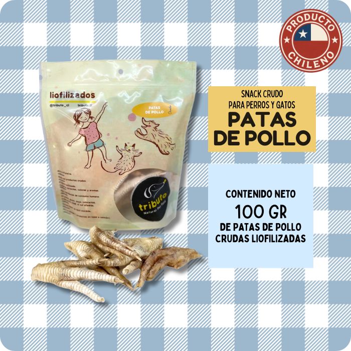 Patas de pollo crudas liofilizadas Tributo